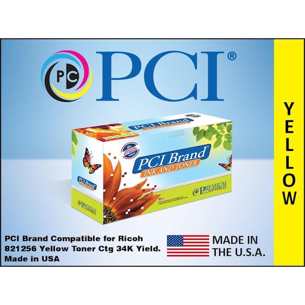 Pci Compatible Ricoh 821256 SP840A Yellow Toner 34K Yield for Ricoh SPC840DN, SPC842DN 821256-PCI - main